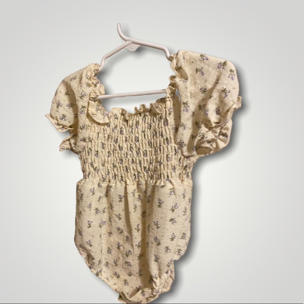 Baby Girl Floral Bubble Romper